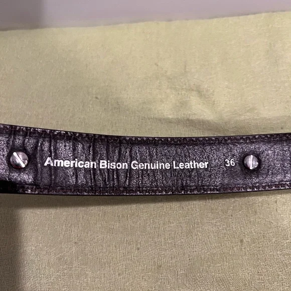 Brown Leather Belt with Silver Buckle. 36 - Picture 6 of 8